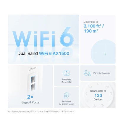 TP-Link Deco X10 AX1500 Whole Home Mesh Wi-Fi 6 System(2 Pack)