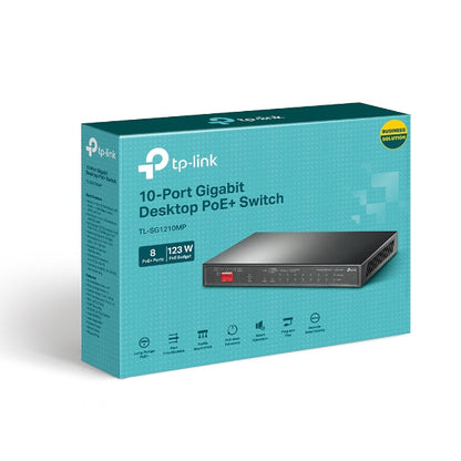 TL-SG1210MP 10-Port Gigabit Desktop Switch with 8-Port PoE+