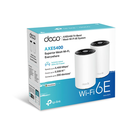 Deco XE75 AXE5400 Tri-Band Mesh Wi-Fi 6E System (2 Pack)