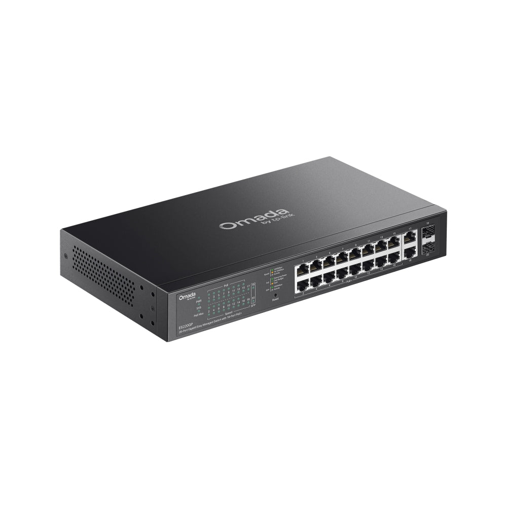 ES220GP Omada 20-Port Gigabit Easy Managed Switch with 16-Port PoE+