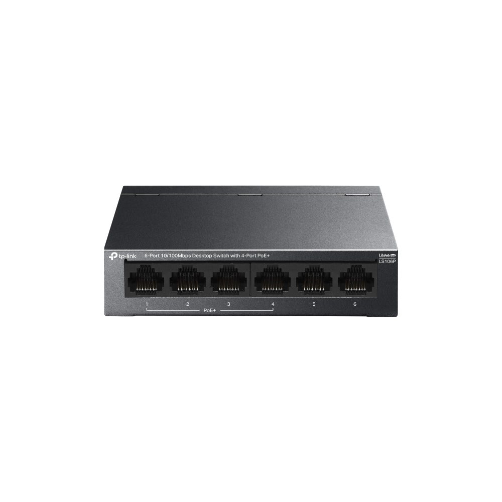 LS106P 6-Port 10/100Mbps Desktop Switch with 4-Port PoE+