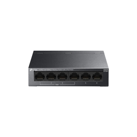 LS106P 6-Port 10/100Mbps Desktop Switch with 4-Port PoE+