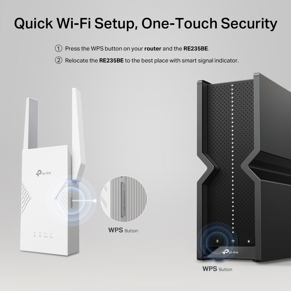 RE235BE BE3600 Dual-Band Wi-Fi 7 Range Extender