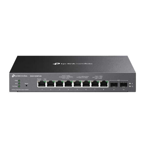 SG2210XMP-M2 Omada 8-Port 2.5GBASE-T and 2-Port 10GE SFP+ Smart Switch with 8-Port PoE+
