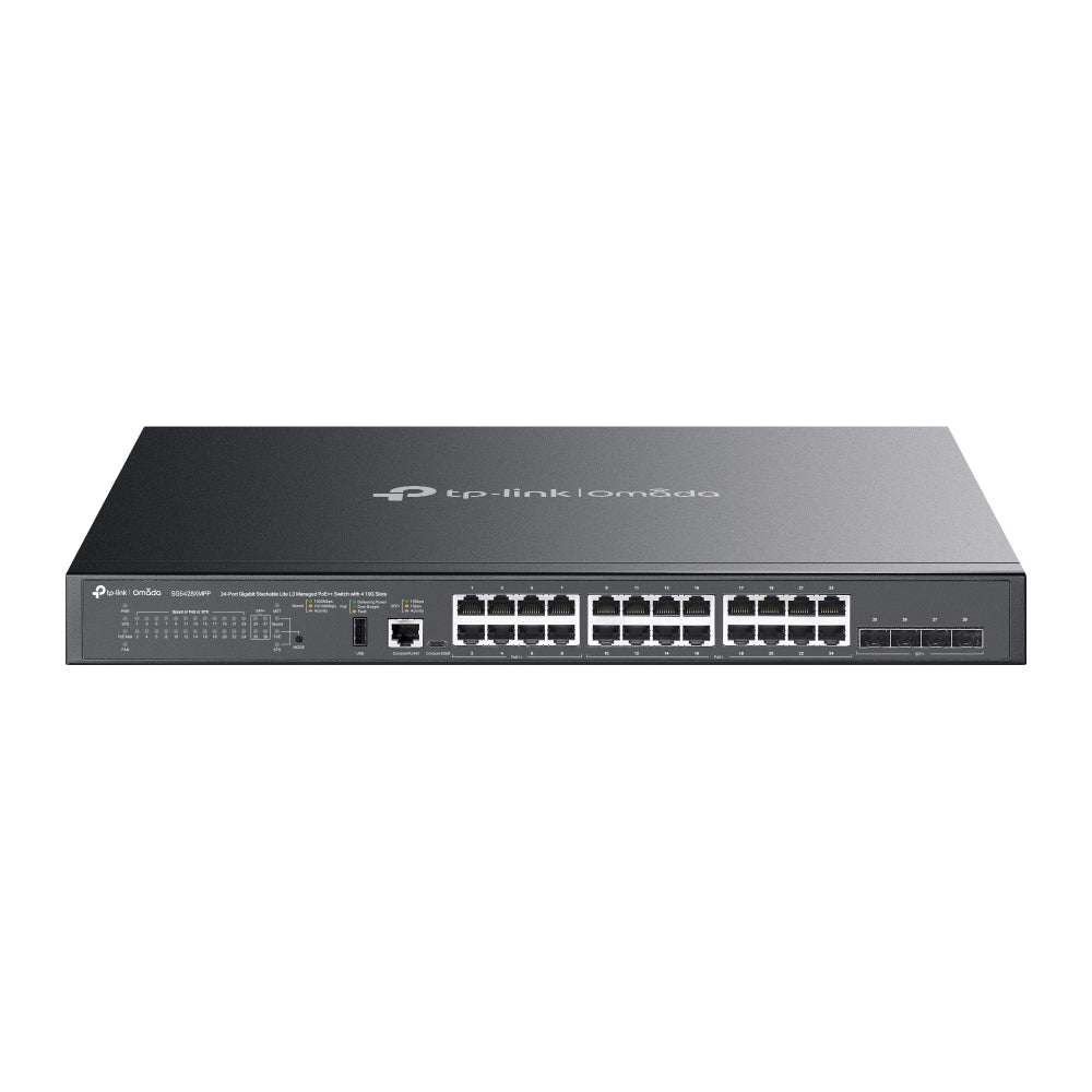 SG5428XMPP Omada 24-Port Gigabit Stackable Lite L3 Managed PoE++ Switch with 4× 10G Slots