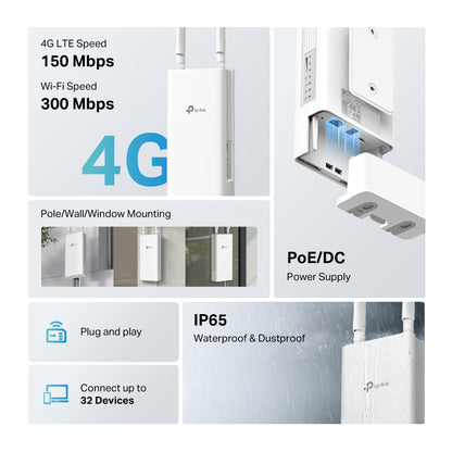 TL-MR100 - Outdoor 4G 300 Mbps Wi-Fi Outdoor Router