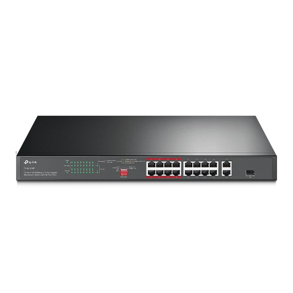 TL-SL1218P 16-Port 10/100 Mbps + 2-Port Gigabit Rackmount Switch with 16-Port PoE+