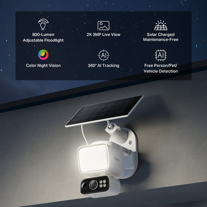 Tapo C615F KIT Solar-Powered Floodlight Pan/Tilt Security Camera Kit