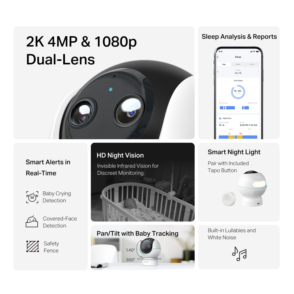Tapo C840 Pan/Tilt Smart AI Baby Monitor