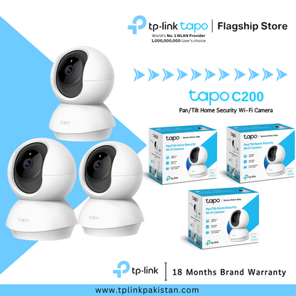 TP-Link Tapo C200 Pan/Tilt Home Security Wi-Fi Camera FHD 1080p (3 Pack)