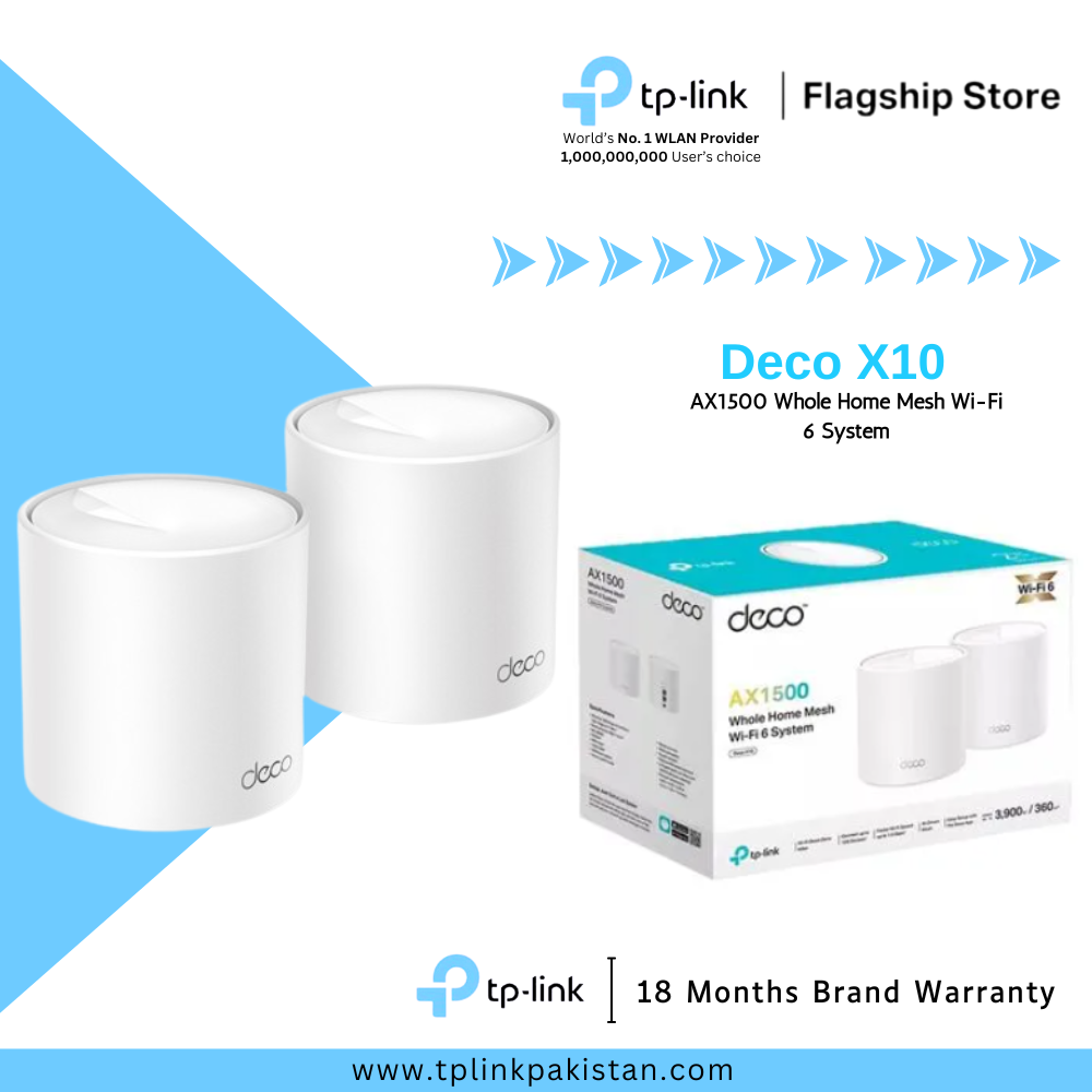 TP-Link Deco X10 AX1500 Whole Home Mesh Wi-Fi 6 System(2 Pack)