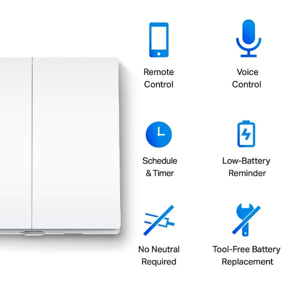 S220 Smart Light Switch, 2-Gang 1-Way