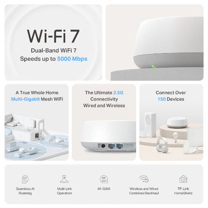Deco BE25 BE3600 Whole Home Mesh WiFi 7 System (3-Pack)
