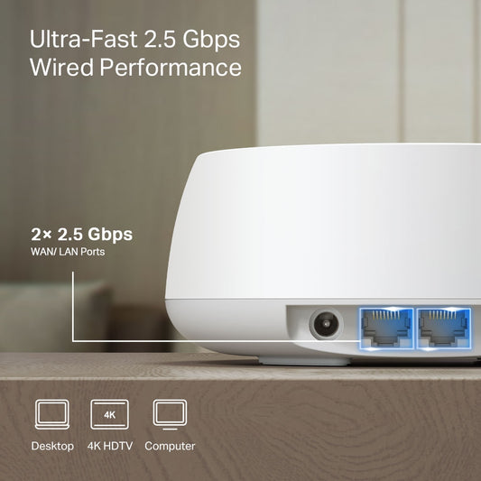 Deco BE25 BE5000 Whole Home Mesh WiFi 7 System (1-Pack)