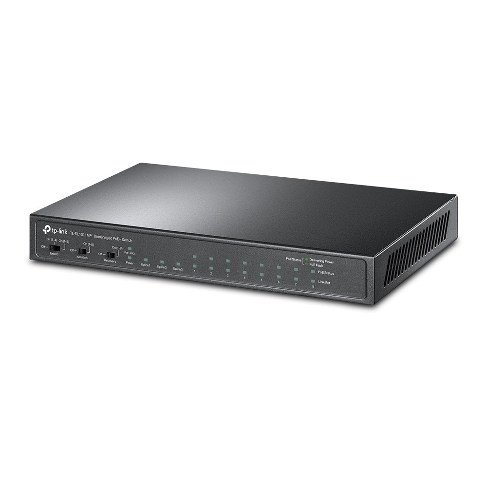 TL-SL1311MP 8-Port 10/100Mbps + 3-Port Gigabit Desktop Switch with 8-Port PoE+