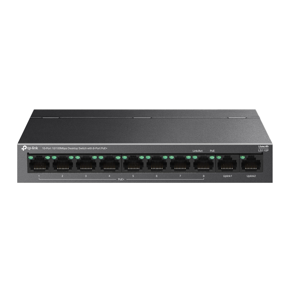 LS110P 10-Port 10/100Mbps Desktop Switch with 8-Port PoE+