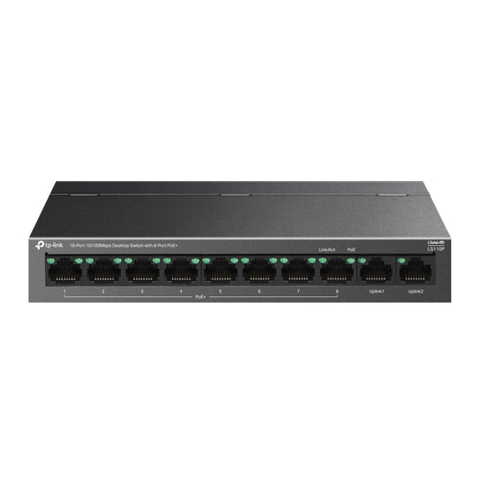 LS110P 10-Port 10/100Mbps Desktop Switch with 8-Port PoE+