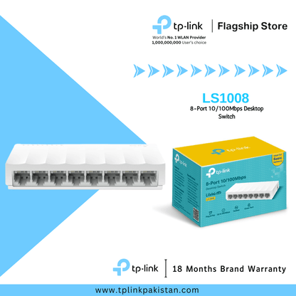 TP-Link LS1008 8-Port 10/100Mbps Desktop Switch