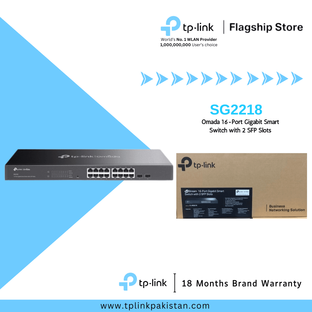 TP-Link Network Gigabit Desktop Switch TL-SG2218 JetStream 16-Port Gigabit Smart Switch with 2 SFP Slots
