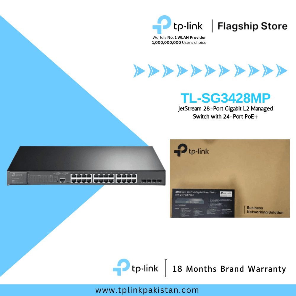 TP Link PoE Switch TL-SG3428MP 28-Port Gigabit L2+ 24-Port PoE